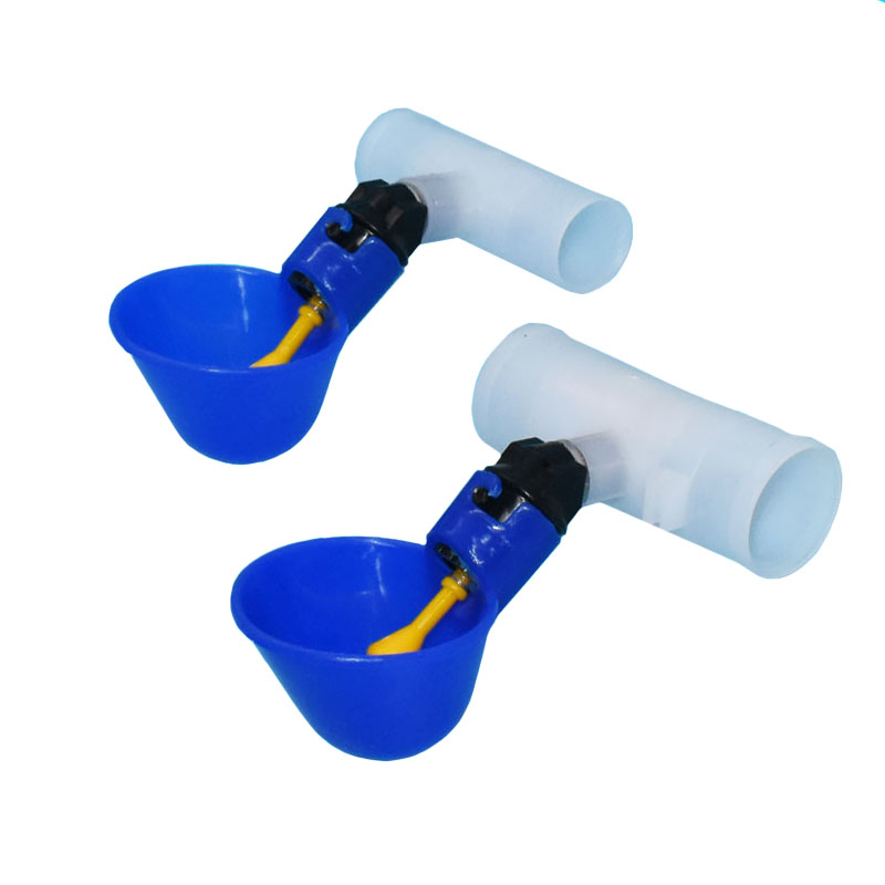 's pluimvee drinkbeker 20 mm/25 mm connector en blauwe hoogwaardige plastic automatische kippendrinkers gevogelte benodigdheden