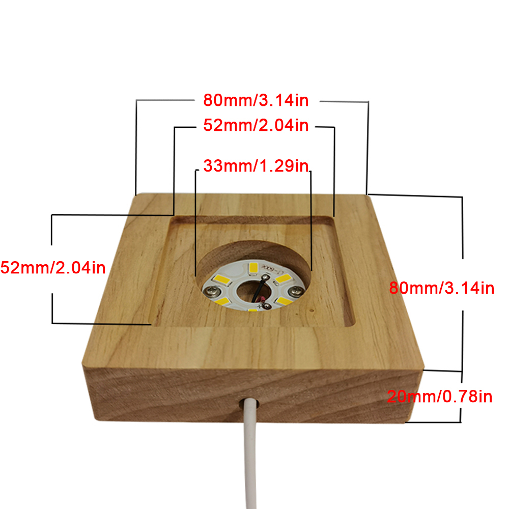 Ahşap Işık Taban USB Şarj Edilebilir Uzaktan Kumanda Ahşap Renkli LED Işık Taban Ekran Stand Lamba Tutucu Reçine Sanat Ev Dekor