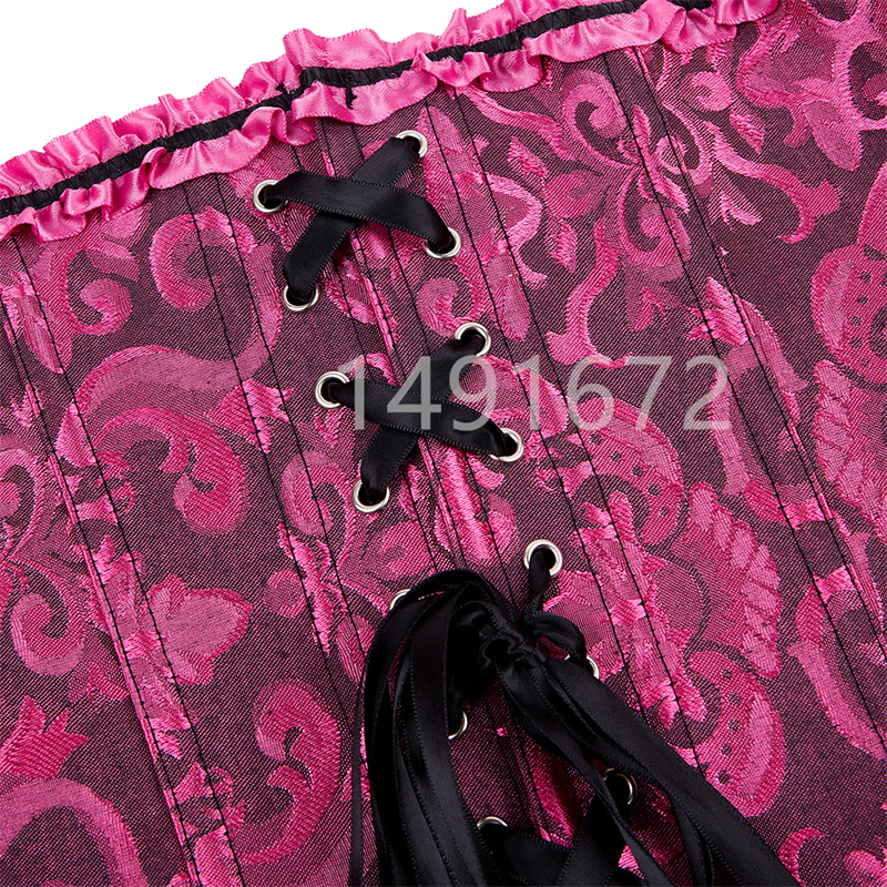 Corsetti e bustiers Top sexy femminile sexy taglie forti overbust corselet floreale floreale broccato in costume vintage rosa rosa rosa