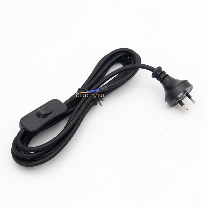 220-240V Austrália Plug CA Power Cords com tecido de fio conectado liga/desliga Cabo elétrico de fio elétrico