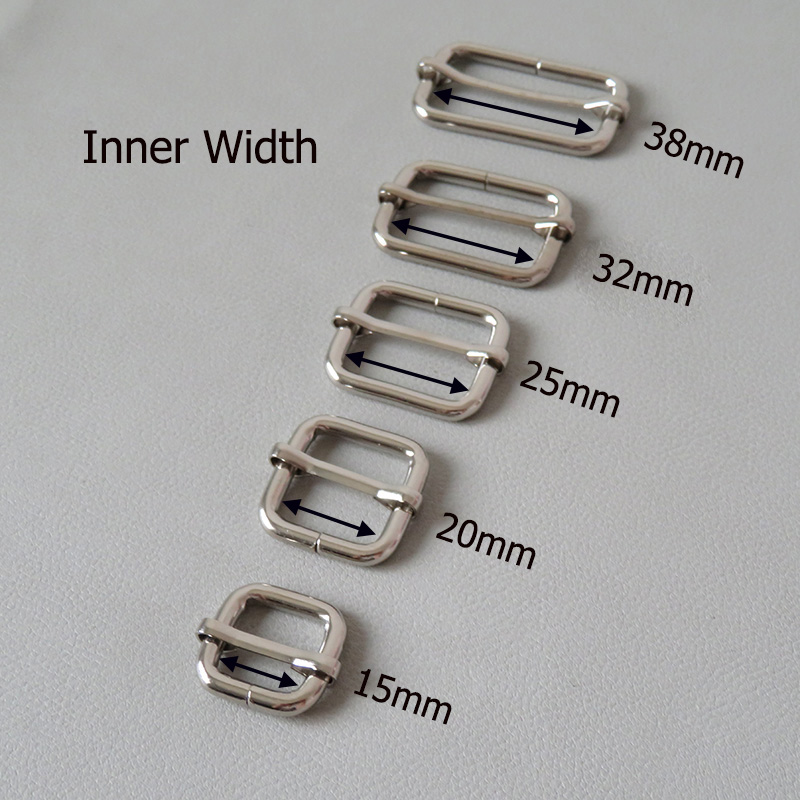 1 peça 15mm 20mm 25mm 32mm 38mm Backpack Straps Ajustador de fivela de metal para hardware de gancho de cinto