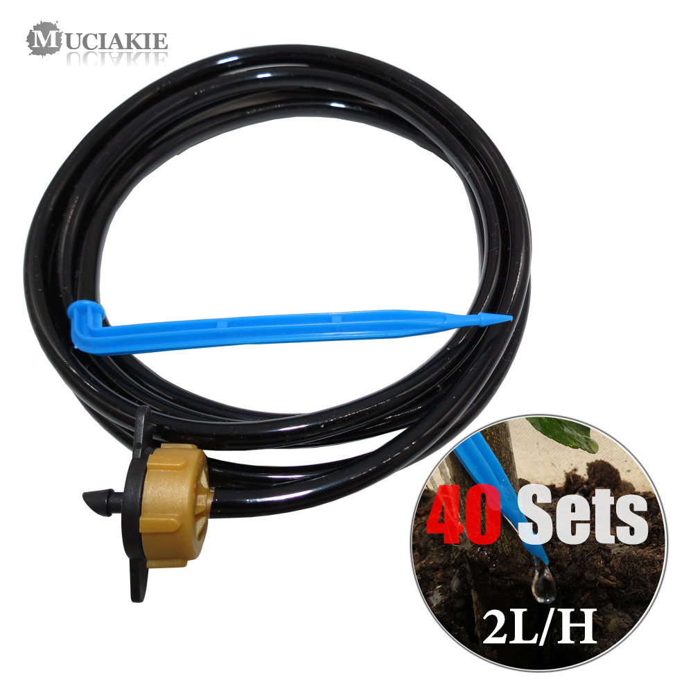 8L 4L 2L Micro Drip Watering System w/ Blue Gul Black Pressure Compensating Emitter 50cm 3/ 5mm Slangböjning Dripper