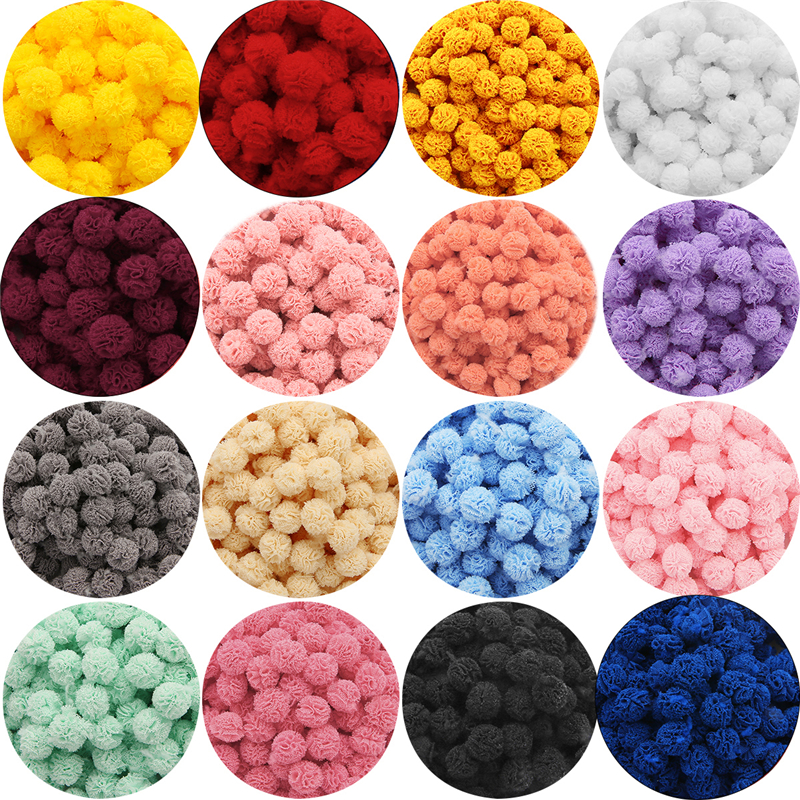 15mm Korea Ballo in pizzo Garze fai da te Garza elastica Pompoms Craft Mash Pendente le forcine di gioielli che producono accessori