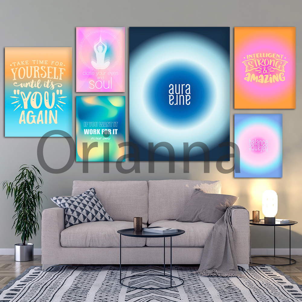 Gradient Abstract Watercolor Letter Poster Home Decor Canvas Painting Hd Prints Modular Picture Living Room Bedroom Wall Artwork