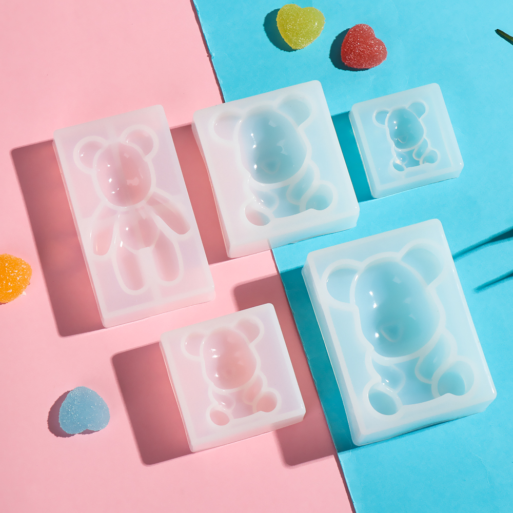3D Teddybären Silikonform DIY Harz Epoxy Anhänger Schimmelschmuck Schmuck Herstellung Werkzeug Kinder Spielzeug für häusliche Handwerksbehörden Accessoires