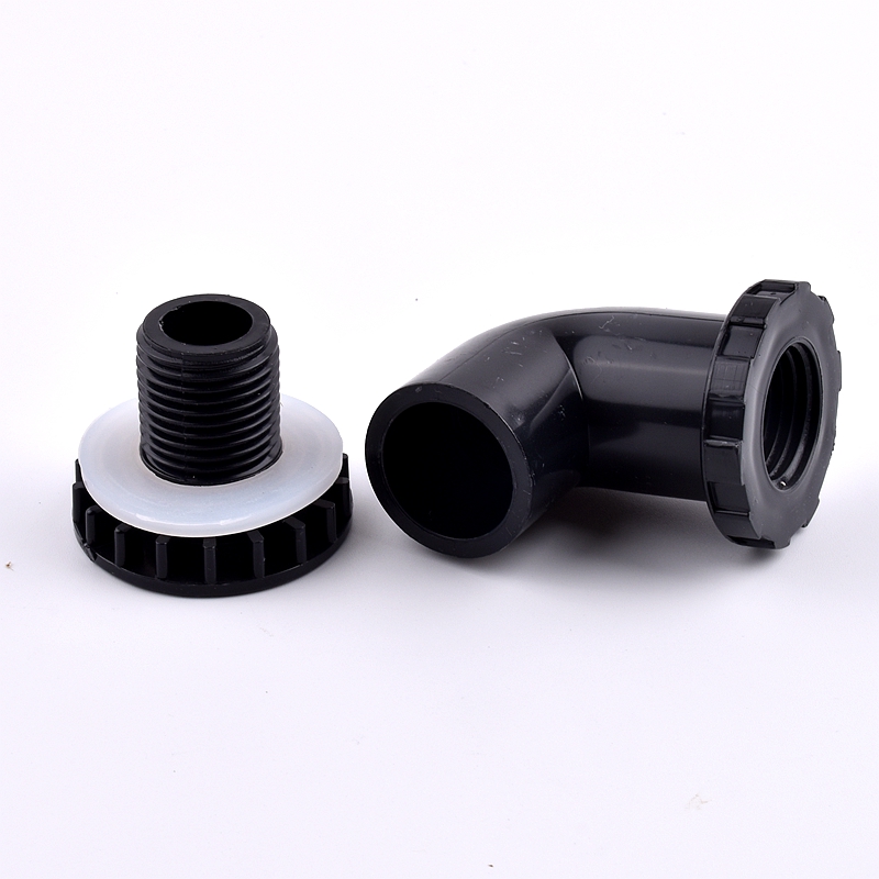 2~I.D 20~50mm Black PVC Pipe Aquarium Butt Fish Tank Drain Joints Home DIY Tube 90° Elbow Water Drainage Connectors