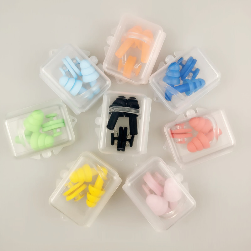 Multicolor Universal Soft Silicone Nose Clip Earplugs Suit Waterproof Swimming Surf Diving Swimming Pool Accessories