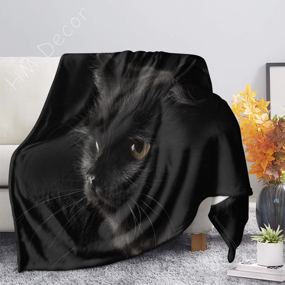 Coperte di velluto in velluto in velluto in velluto 3d black gatto velluto coppa di divano coperta di divano coperta di divano adulti adolescenti adulti bambini