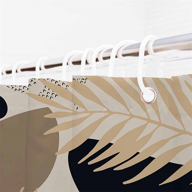 Cortina de ducha boho de tela abstracta Cortina de ducha molde de revestimiento y cortina de baño geométrica resistente al agua con ganchos con ganchos