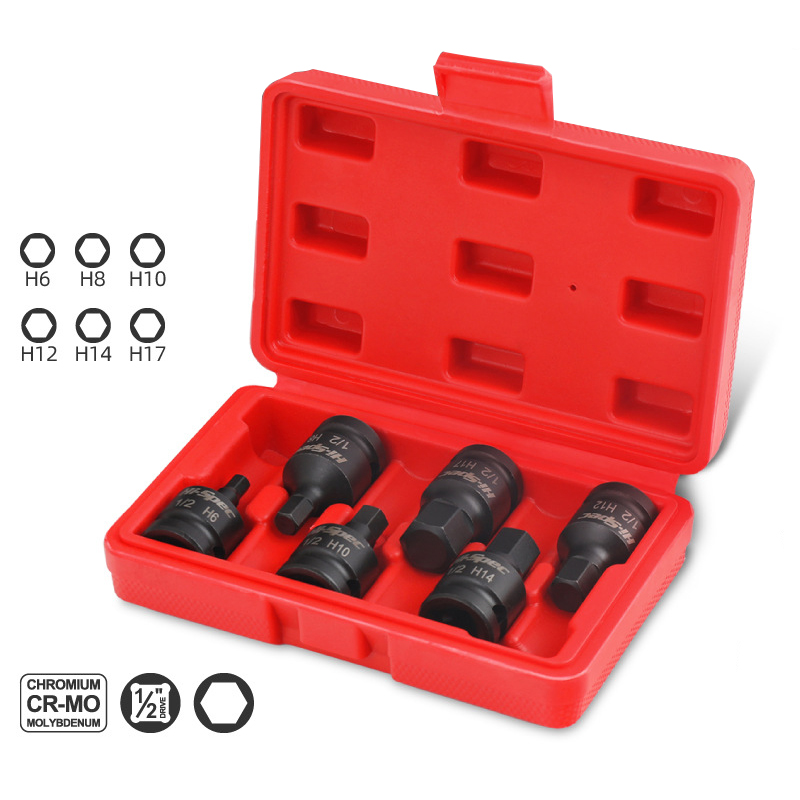 Impatto set di casella di chiave Allen 1/2 H12 H17 H17 HEX T80 Torx Cavivitore Bip Giaccia Lunga testa strumento di riparazione automatica