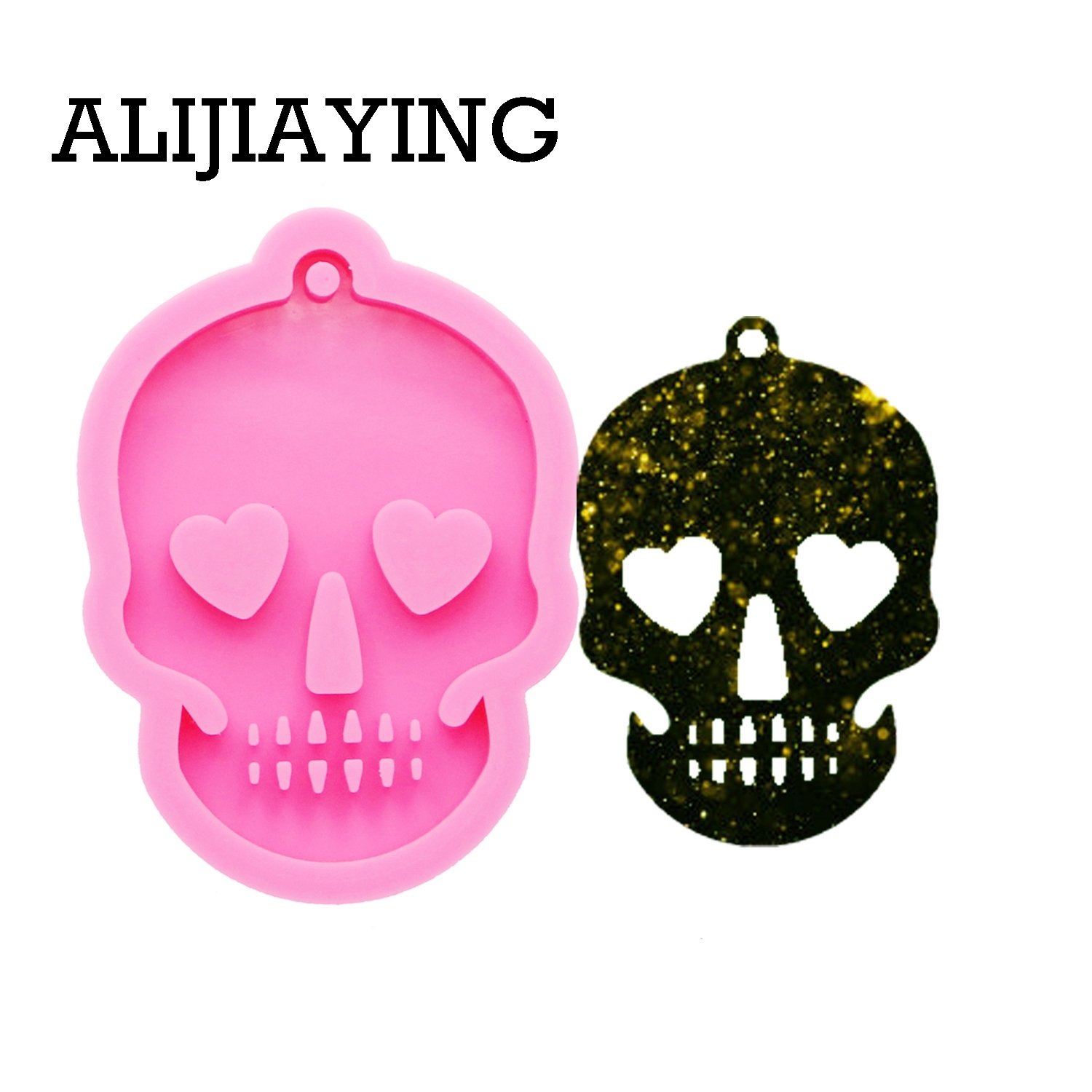 DY0081 DIY Halloween Skull Keychain Silicone Mold Key Ring Mold Epoxy Resin Molds voor sieraden