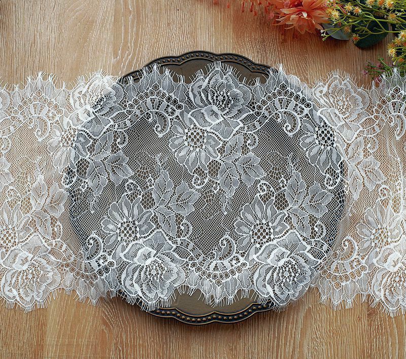 3m White Eyelash Lace For Needlework 27cm IDY Lace Trim Chantilly Sewing Fabric Lace For Sewing Clothes