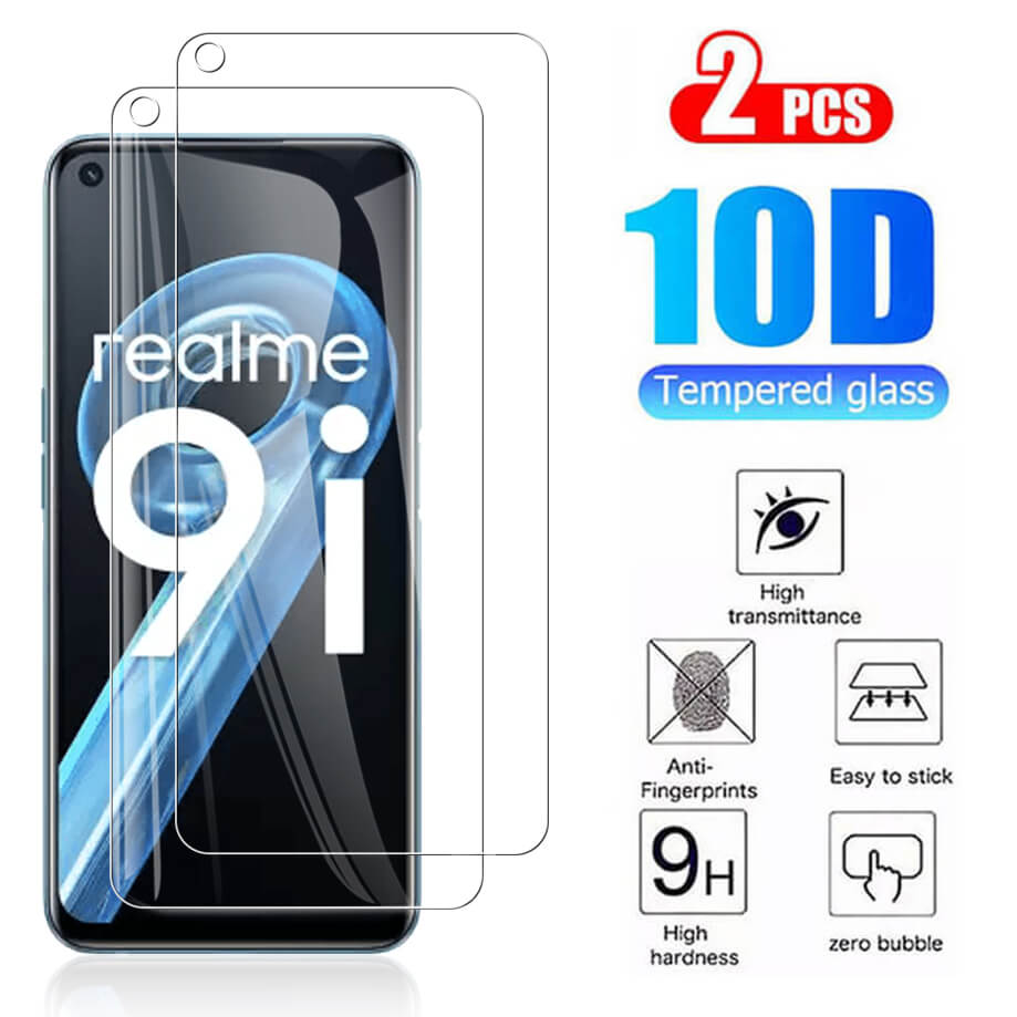 Copertura completa OPPO Realme 9i Glass Schermo Protector su OPP Realmi 9I Glass Realme9i RMX3491 Film di vetro temperato