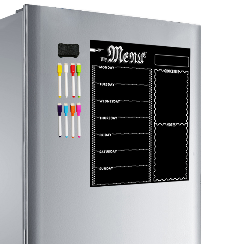 A3 Magnetyczna tablica tablicy do lodówki kuchennej wielofunkcyjna lodówka Cotygodniowy kalendarz białej płyty do planowania menu z 8 piórem