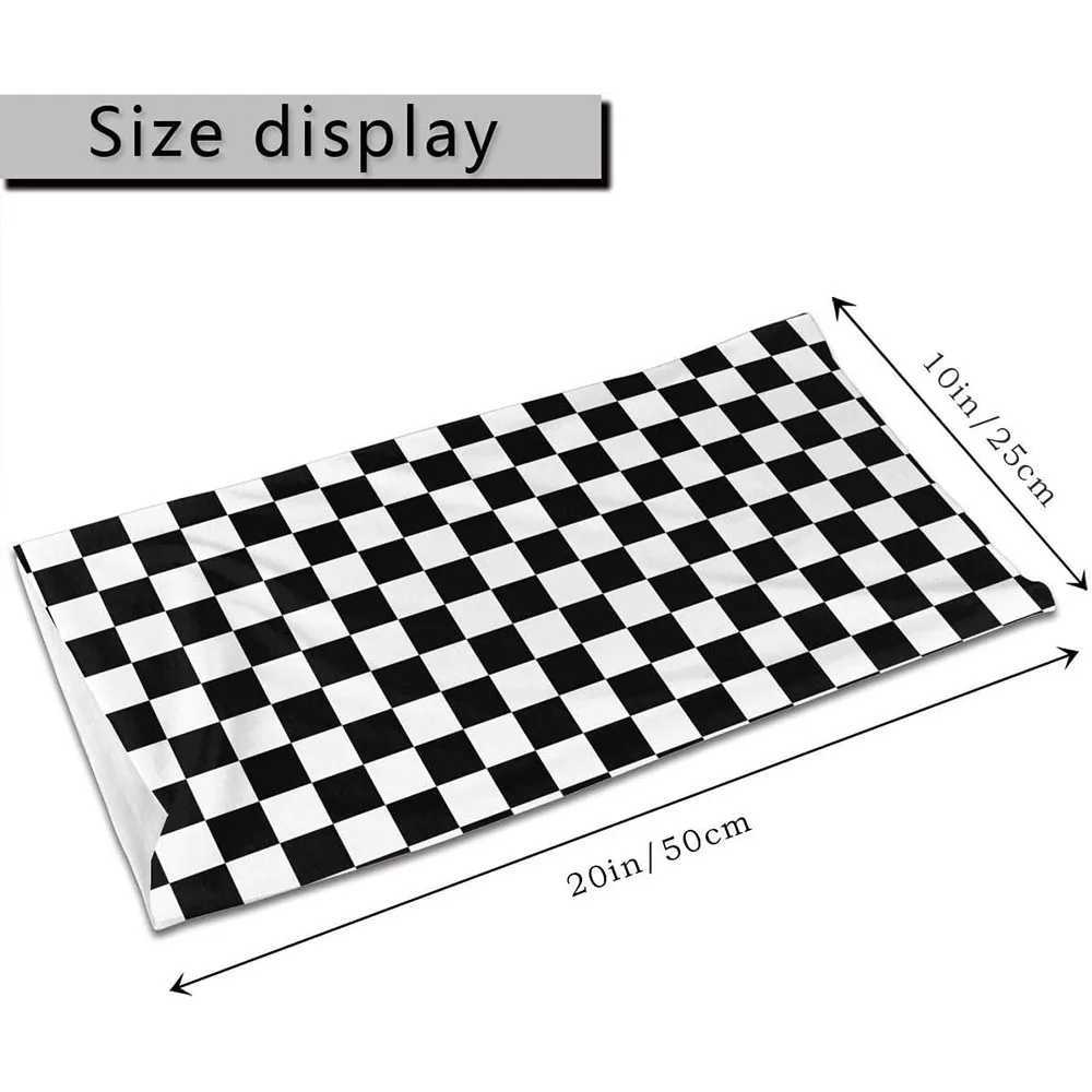 Fashion Face Masks Neck Gaiter Checkerboard Pattern Bandanas Geometric Black White Plaid Checkered Racing Flag Men Women Cycling Cover Shield 24410