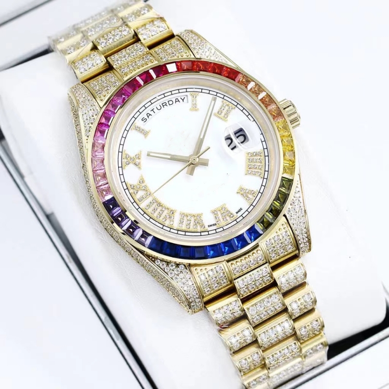 Luxus -Designer klassisches Mode Automatische mechanische Uhrengröße 41 mm alle Set mit Diamond Sapphire Glass Water of Function Männer mögen Weihnachtsgeschenke