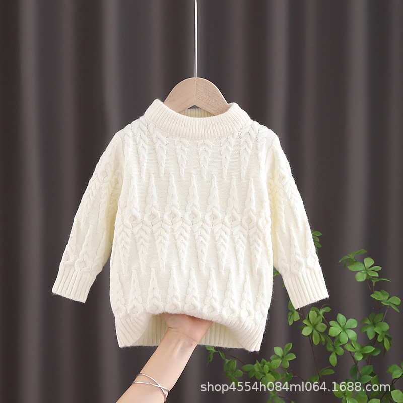 Toddler Kid boys girls Sweater Autumn Winter Warm Clothes Knitted Pullover Top crew neck Long Sleeve Sweater Childrens Outfit