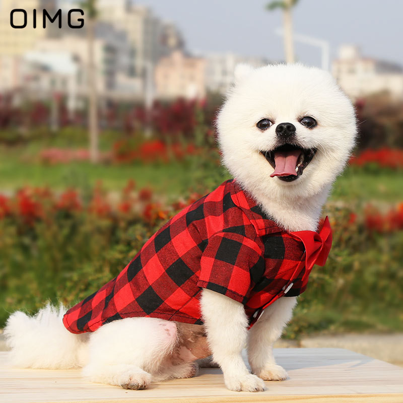 Oimg Handsome Small Meduim Dogs Grooming Blome Spitz Pomeranian Schnauzer Ploid Block T-shirt cagnolini cagnolino vestiti cani cagnolino