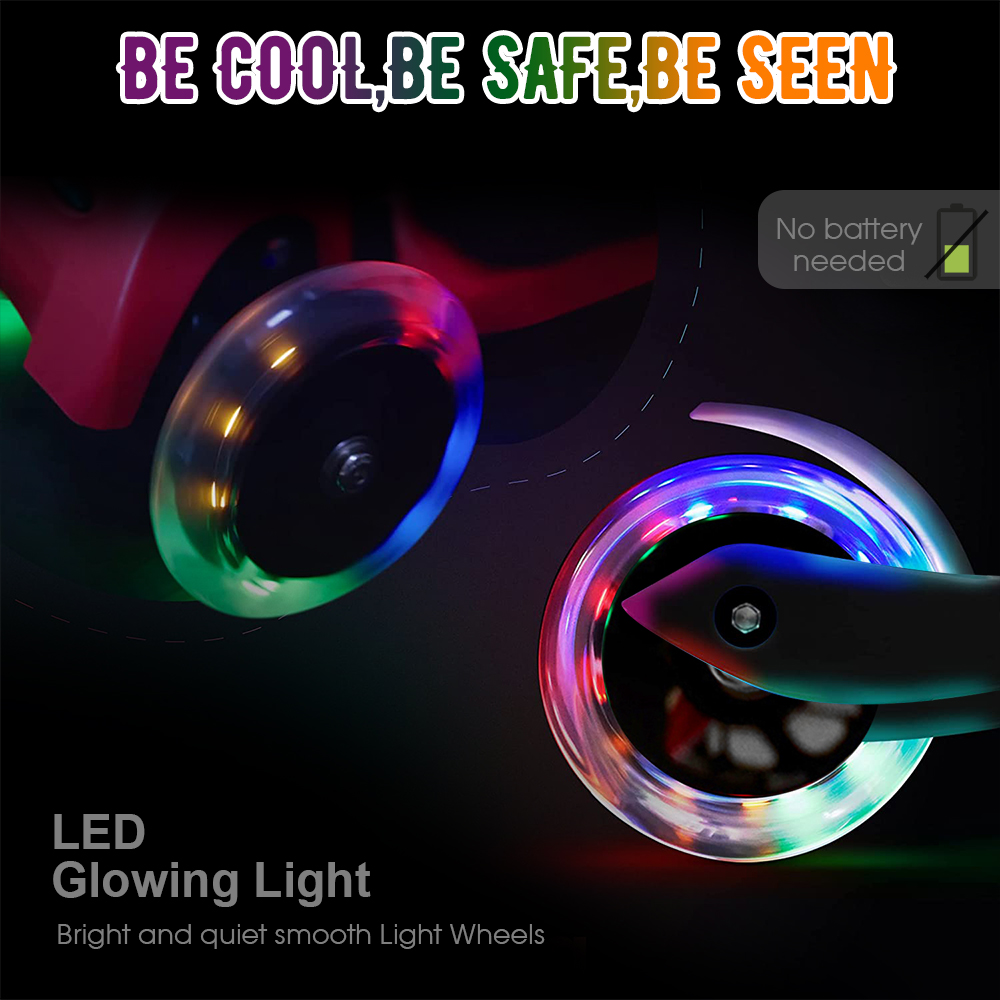 God kvalitet 2st 100 mm Scooter Wheesl LED Flash Light Up Scooter Wheels för Mini Scooter med 2 ABEC-9-lager