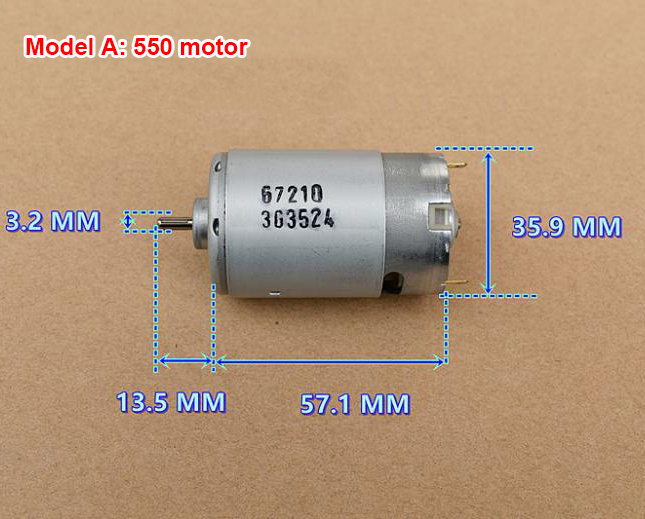 JOHNSON RS-550/ RS-570 Power Motor DC 14.4V 19.6V 24V 12200RPM-20000RPM High Speed Large Torque for Electric Drill