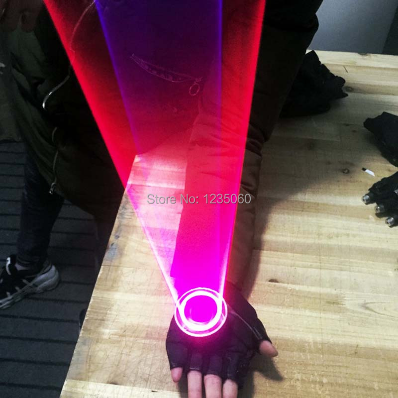 Halween Blue Laser Gloves DJ Dancing Club True Blue Blue 450nm Laser a rotazione Led Glove Led Abiti luminosi Decorazioni feste