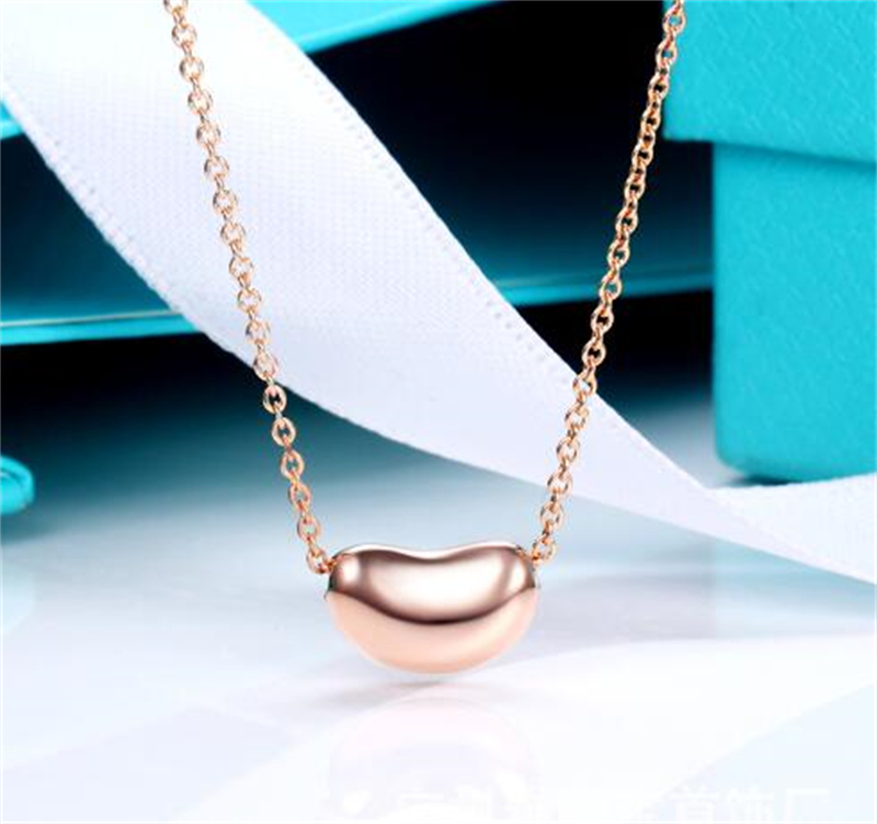 Designer halsband stål tryck guldböna halsband kvinnors ljus lyx mode ärta i halsbandet halsband valentins dag gåva
