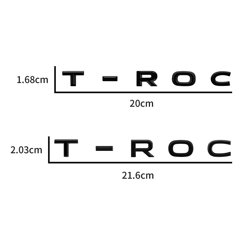 Decorazioni auto 3d adds cromo cromo trunk emblema badge adesivo la volkswagen troc t-roc logo accessori automatici
