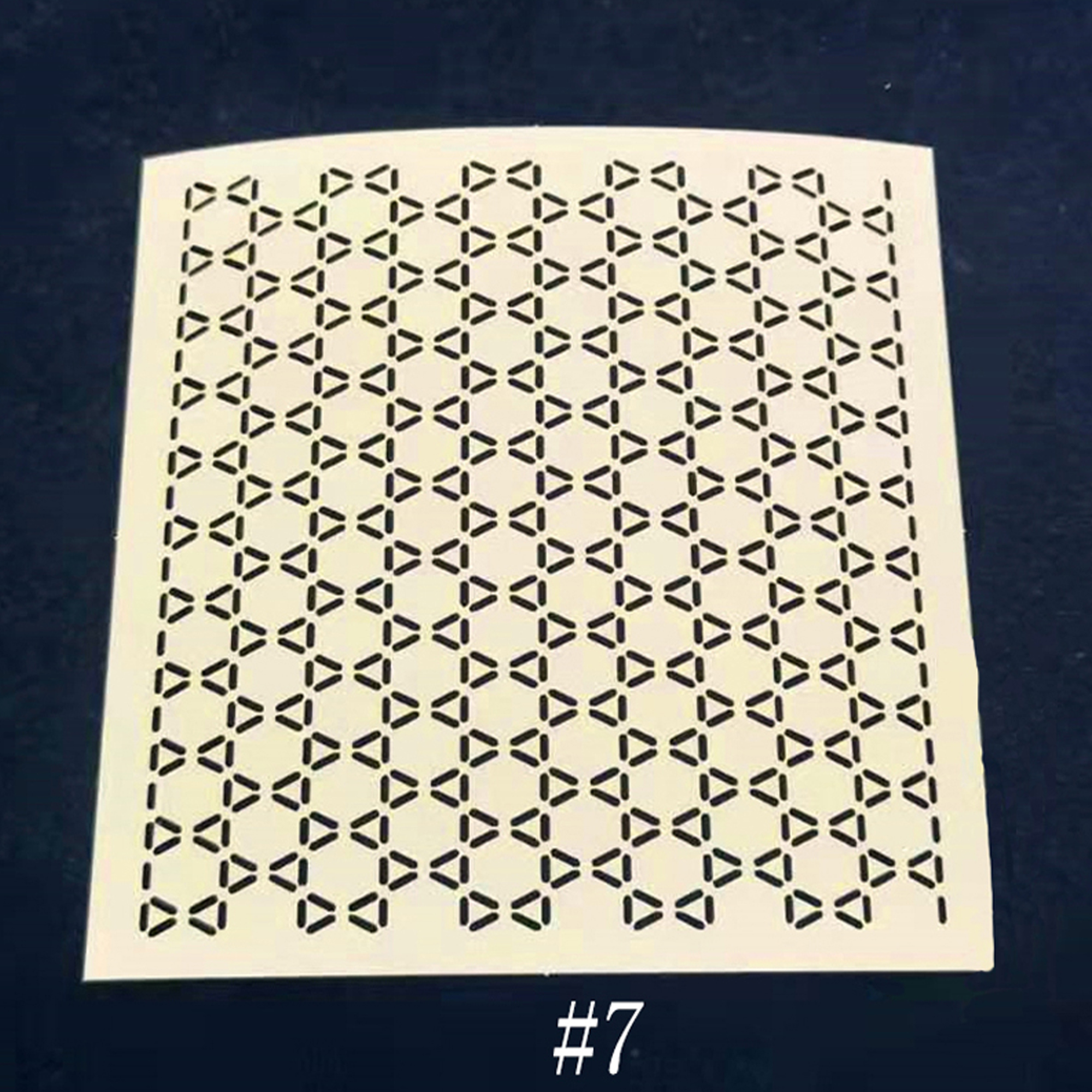 Sashiko Stencil、Sashiko刺繍パターン、キルトステッチ型、小さな針刺繍、直径10cm/4インチ、5-8パターン。