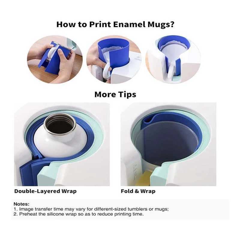 Mugs Silicone Sublimation Mug Tumbler Wrap Insert Compatible Mug Press Bundle Accessories For Sublimation Heat Press Machine 240410