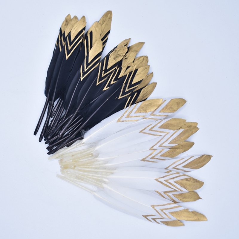 50 -stcs/kavel goud gedompeld eenden veergansveren voor ambachten fazant veren decor handwerkaccessoires bruiloft decoratie