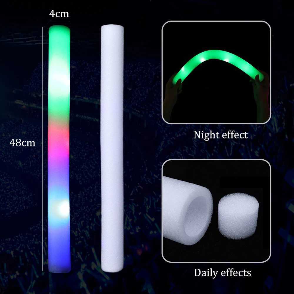 Giocattolo rave a LED 1/10 pezzi bastoncini luminosi a LED colorati in schiuma fluorescente schiuma fluorescente party rave rave luminoso luminoso di compleanno di Natale decorazione feste di matrimonio 240410