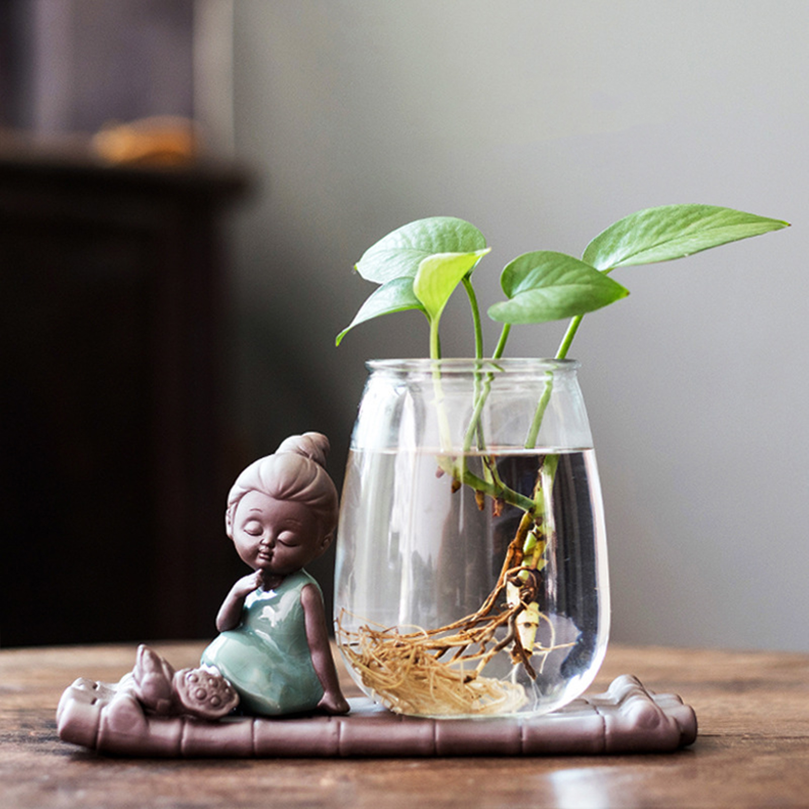 Hydroponiczne szkło wazon miłośnika prezenty fioletowa glina na hydroponikę hydroponiczną rośliny wodne wystrój domu miedź Mieńca trawa 