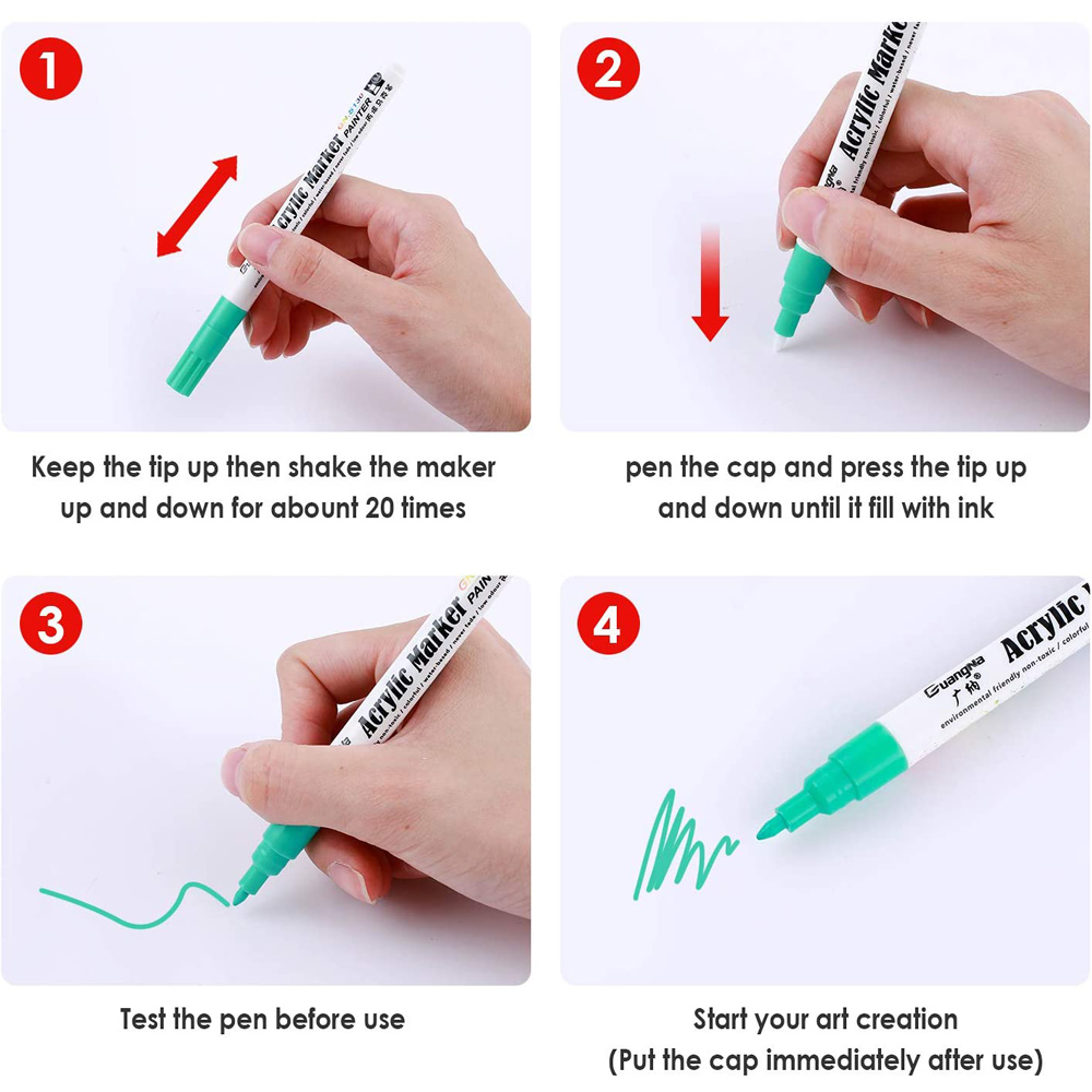 12/18/24/Acrylfarbenmarker Stift 0,7 mm Kunstmarker Stifte für Steinmalerei Becher Keramikglas Holz Stoffmalerei