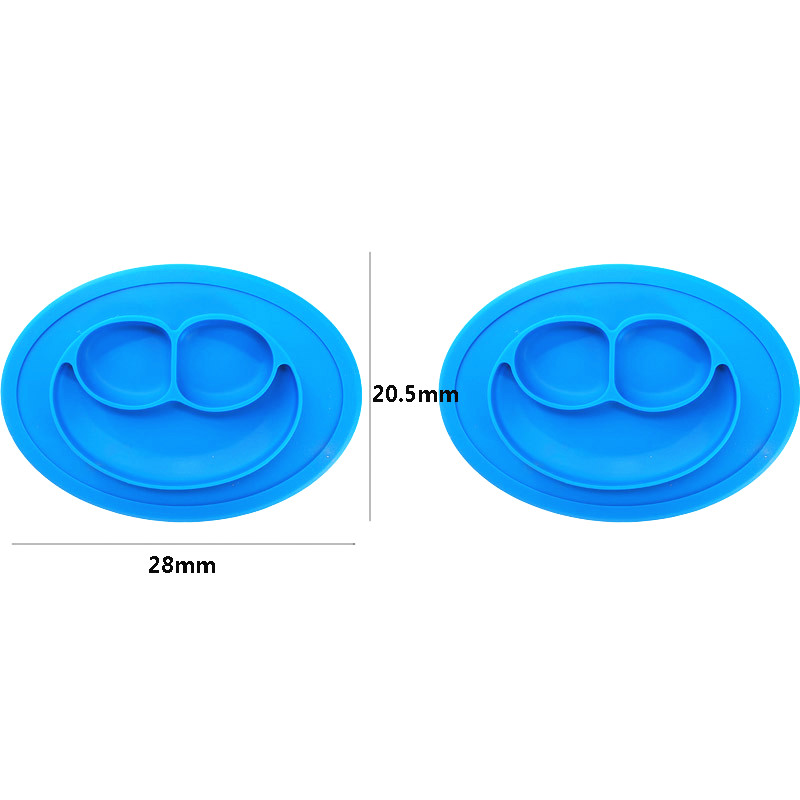 Chenkai ido silicone bebê sorriso rosto prato de jantar infantil utensílios à prova d'água alimentos tigela de comida resistente a quebra