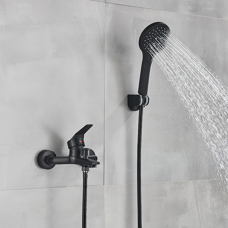 Rubinetti doccia nera opaco a parete morso da bagno rubinetti da doccia da bagno miscelatore rubinetto valvola di controllo della valvola del mixer doccia