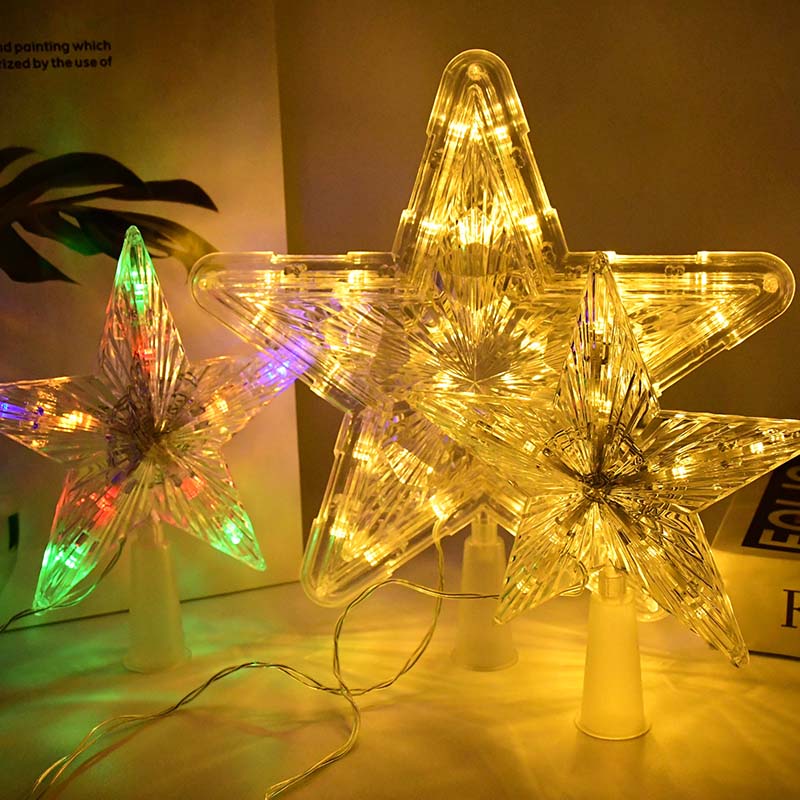 Weihnachtsbaumstar Toper Weihnachtsschmuck Stern LED Leuchten für Weihnacht Tree Top New Year Home Decor Nacht Lampe Noel Navidad Geschenk