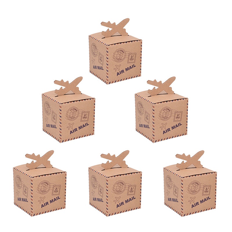 Aircraft Forme Kraft Paper Candy Box thème de voyage Boîte de bonbons