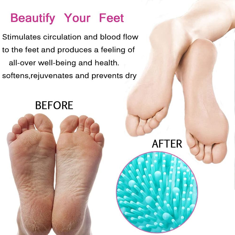 Dusch Foot Massager Scrubber Silicone Bath Foot Washing Brush Pad Mat Non-Slip Badrum Fotskrubbermatta med gratis krok 1+1