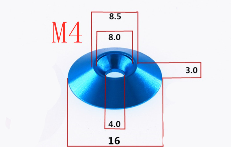 5--M4 M5 M6 M8 Alumínio colorido de contra-balcão