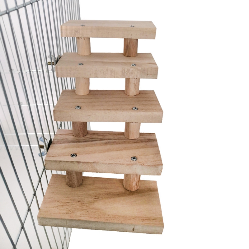 090C Natural Wood 3/4/5/6/7/8 lager Hamster Ladder Toys Pet Parrot Climbing Trapps Gifts Cage Accessory