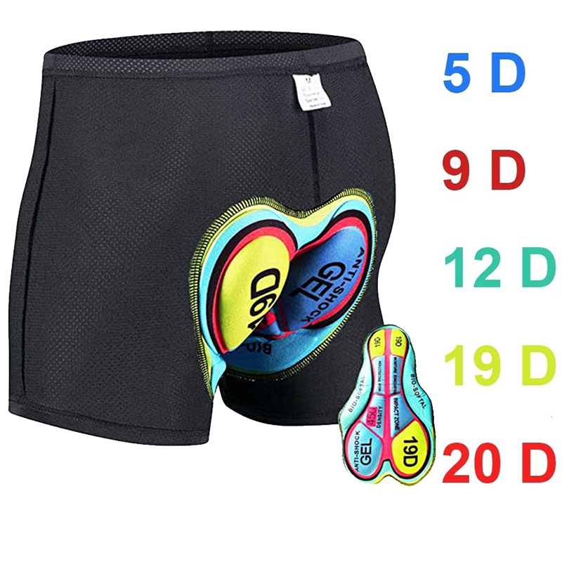 3D Gel Pad Shockproof Cycling Shorts 5D 20D Men Women Underpant MTB Road Bike Liner Shorts Quick-Drying Bicycle Padded Underwear