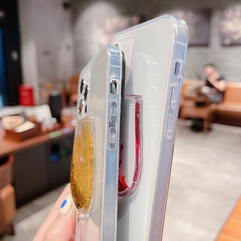 Reno7 Reno6 Reno5 Reno4 Glitter -fodral för Oppo Reno 7 6 6Z 5 Lite 5Z 4 Pro 4Z 5G Cases Cute Wine Glass Dynamic Liquid Phall Cover