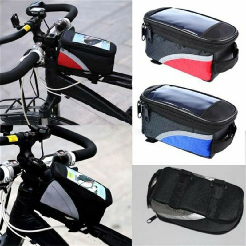 3 Colors Cycling Bicycle Front Frame Pannier Tube Bag Waterproof Mobile Phone Pouch Holder Mountain Bike Mtb Bags