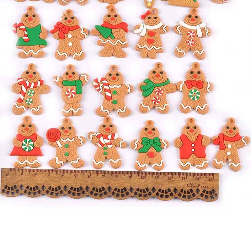 Décorations d'arbre de Noël Soft Rubber Mini Gingerbread man