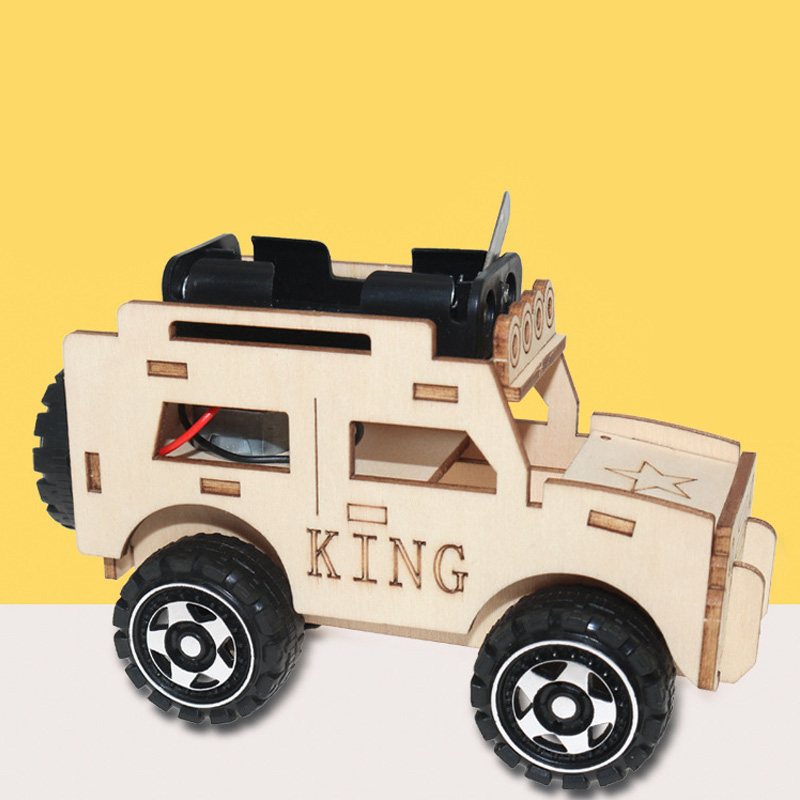 Model di veicoli in legno Modello Car Jeep Building Science Experiments Kits Science Experiment Kit Dono di compleanno progetti fai -da -te ragazzi