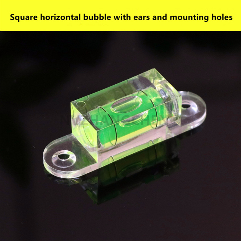 장착 구멍이있는 정사각형 레벨 버블 블리스 터 수평 거품 통치자 레벨링 선반 및 레벨 통치자 액세서리