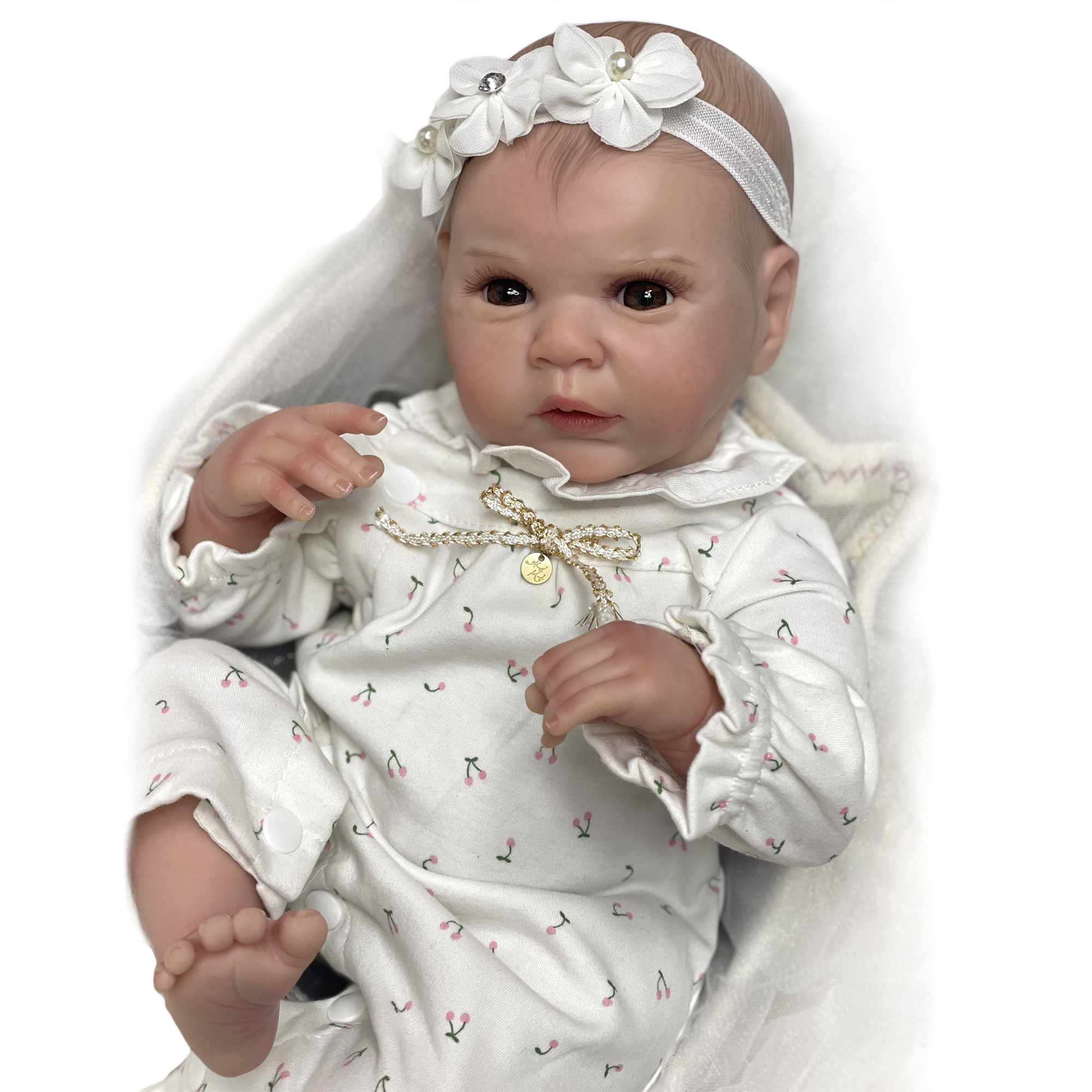 22 pulgadas cabello pintado realista recién nacido bebe renebro reborn hechas hechas a mano encantadores ojos abiertos muñeca renacida