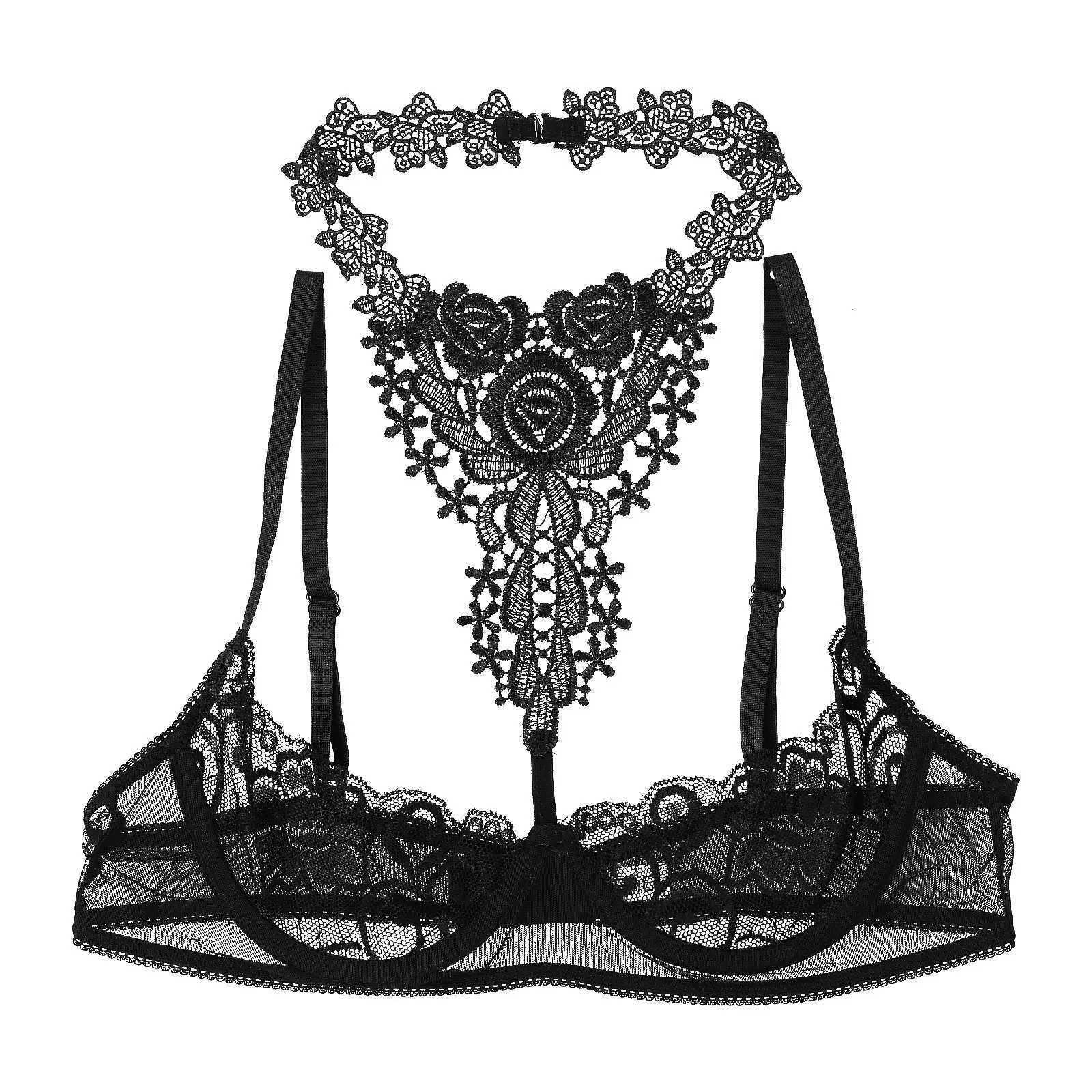 Bras Womens Lingerie Open Cup exposé Nipples BRA Tops Lace Floral Sous-repousu