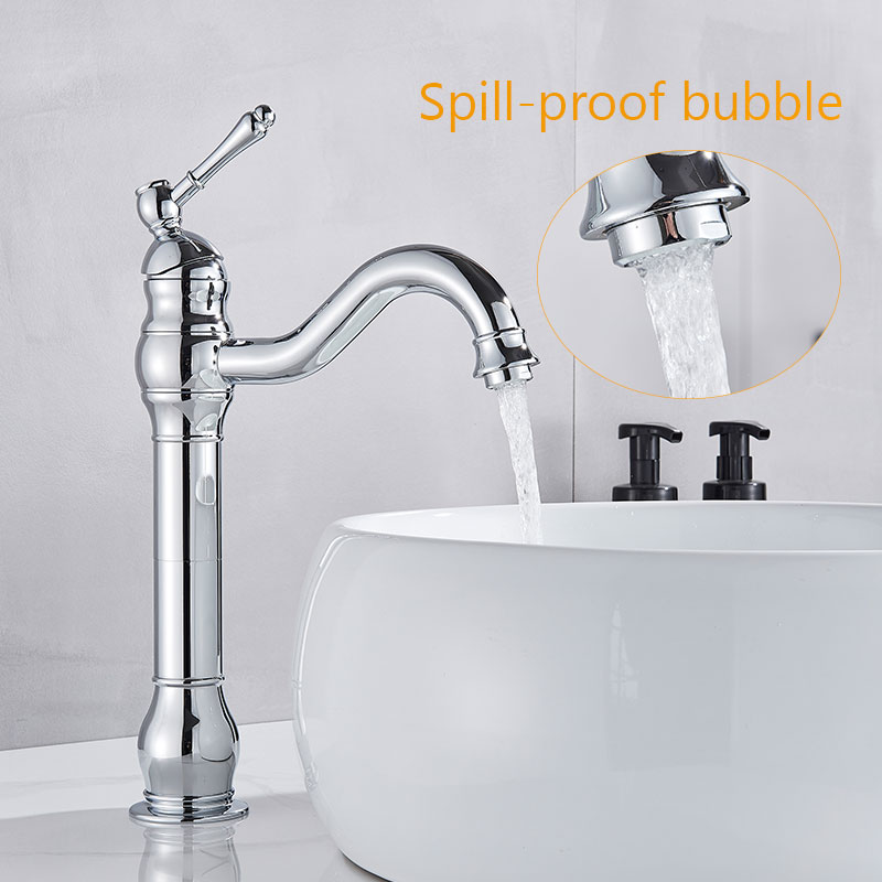 Basin Faucet Chrome Bathroom Single Handle Tall Bath Sink Faucet Hot And Cold Basin Water Mixer Tap Torneira Da Bacia Crane