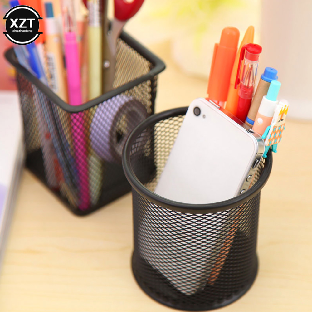 Nouveau porte-stylo Office Bureau en métal Mesh Stand Stand Crayon Pape papillon Organisateur Stand Rangement Crayon Cup de bureau